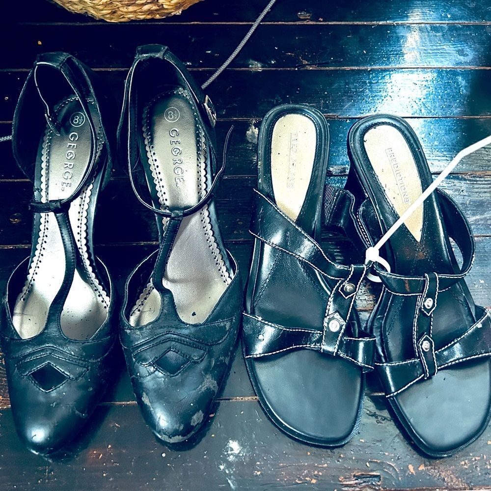 Lot of 2 preloved Women’s Heels George and Predictions in Black size 8.5& 8.5W